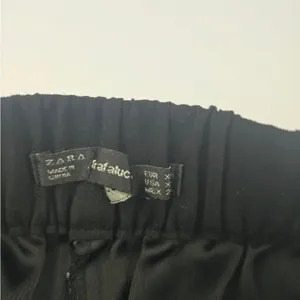 Zara -1310 Wide Leg Crop Pants‎ Tie Waist Black Women's Size XS thumbnail 4
