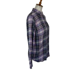Lucky Brand Shirt Medium Blue Purple Plaid Button Down Long Sleeve thumbnail 2