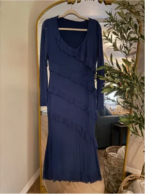 NEW Long Sleeve Mesh Bodycon Dress Wedding Guest Cocktail Maxi XL thumbnail 4