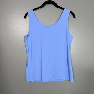 Chico's Blue Minimalist Shell Tank Top Scoop Neck - Size 1 (Medium 8/10) - Women thumbnail 5