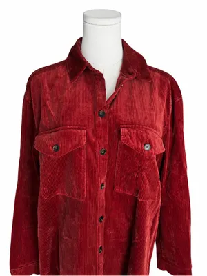 Sézane - Sadie Corduroy Shirt Dress Rust Red Size 36 US 4 thumbnail 3