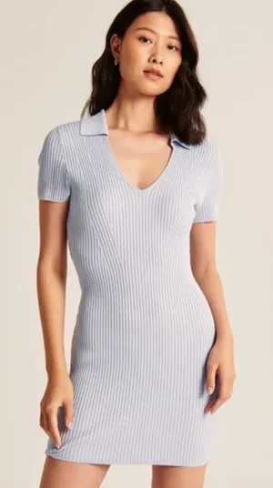 NWT Abercrombie Polo Elevated Knit Mini Dress, Small‎ thumbnail 1