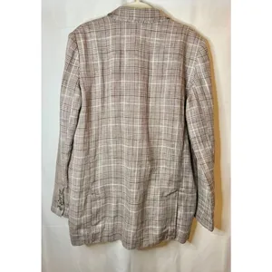 NWOT Maeve by Anthropologie Plaid Double-Breasted Blazer - Taupe/Beige size 8 thumbnail 3