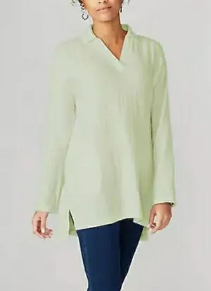 J. Jill Pure Jill Gauzey Orangic Cotton Tunic Top Sz Medium Boho Lagenlook thumbnail 3