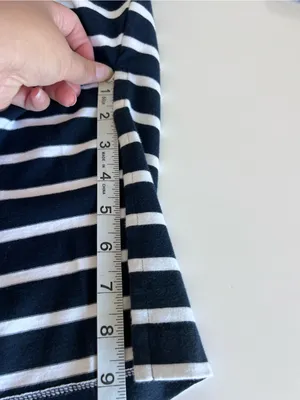 Madewell Women's Side-Tie Maxi Dress in Stripe‎ Dark Navy Relaxed Boho Comfy thumbnail 10