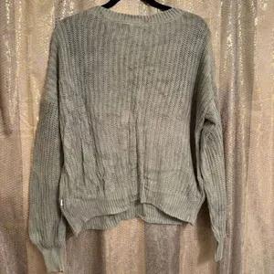 PINK Victorias Secret Sweater Olive Green Fall Knit V Neck Medium thumbnail 2
