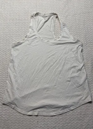 Lululemon Womens White Racerback Tank Top Scoop Neck Athletic Size 8 4461 thumbnail 1