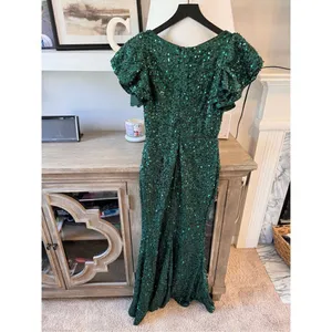 Faeriesty Green Sequin Mermaid‎ Dress with Side Slit Size XSmall thumbnail 8