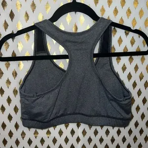 Therapy sports bra front zip grey size M Gray Size M thumbnail 2