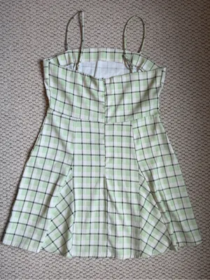 Altar’d State Plaid Fit & Flare Mini Dress Large Green Y2K thumbnail 3