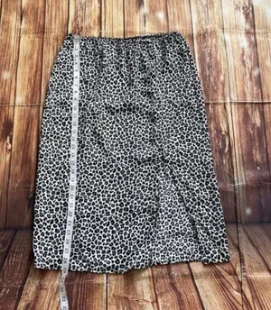 Polly & Esther Women's Leopard Print Cheetah Midi Skirt Blue Size Large thumbnail 5