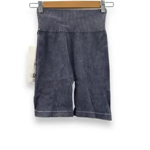 Aura Purple Gray Ribbed High Rise‎ Activewear Biker Shorts Sz S/M NEW thumbnail 2