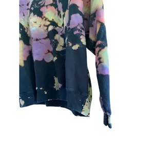 Hanes Ultimate Cotton Black Tie Dye Crewneck Sweatshirt Size Medium thumbnail 3