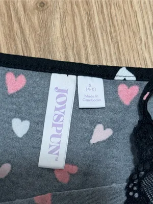 Joyspun Y2K Coquette Black Heart Print Lace Cami Top Small thumbnail 5