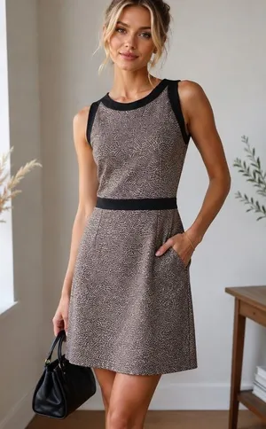 Tahari Sleeveless Leopard Sweater Dress thumbnail 1