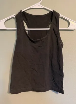 Women's Black Racerback Tank Top Gray thumbnail 1