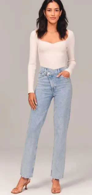 Abercrombie High Rise 90’s Straight Jeans thumbnail 1