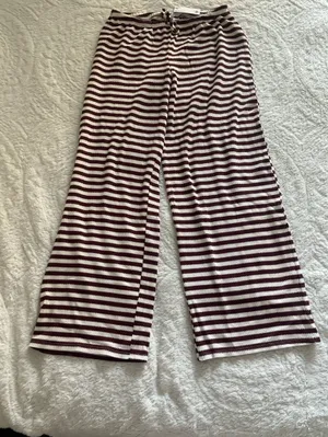 H&M Knit Pants White/Dark Red Striped thumbnail 5