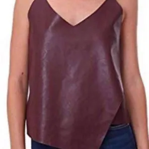 Do+Be M Maroon Leather Biker Flap Top thumbnail 1