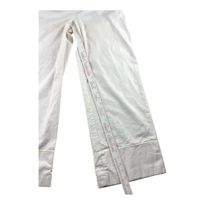 LOFT Ivory Wide Leg High Rise Trouser Pants Cotton Cuffed Office Siren Size 8 thumbnail 9