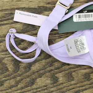 NWT Wild Fable Womens Shirred Underwire Bikini Top PID-G84E3G S Light Purple thumbnail 5