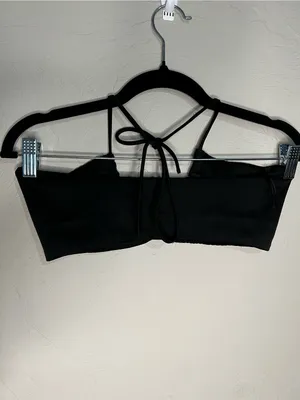 Sun-Deh Aritzia Cora Black Halter Summer Going Out Retro Crop Top thumbnail 4