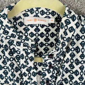Tory Burch Katie Link Print Rayon Shirt Dress Size S Geometric Mod Preppy Retro thumbnail 12