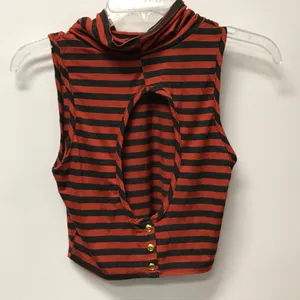 😀 3 for $20 BEnvied Striped Turtleneck Crop Top Red Size L thumbnail 2