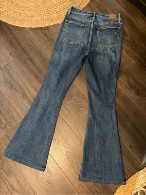 Judy Blue Medium Wash Distressed Flare Jeans 5/27 thumbnail 4