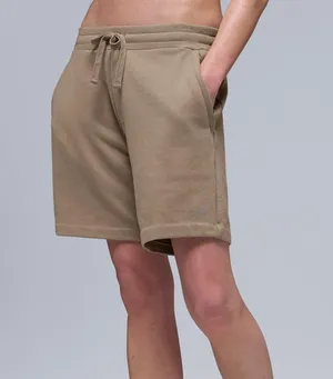 alo Yoga UNISEX ‘The Chill Short’ ‘Gravel’ Tan Sweat Shorts thumbnail 5