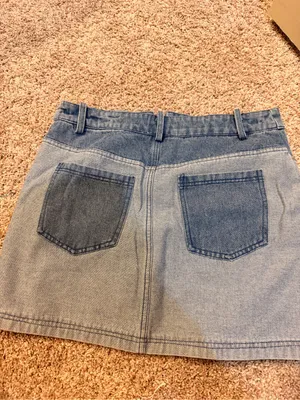 Le lis Apricot lane Two-Tone Light and Medium Blue Denim Mini Skirt thumbnail 2
