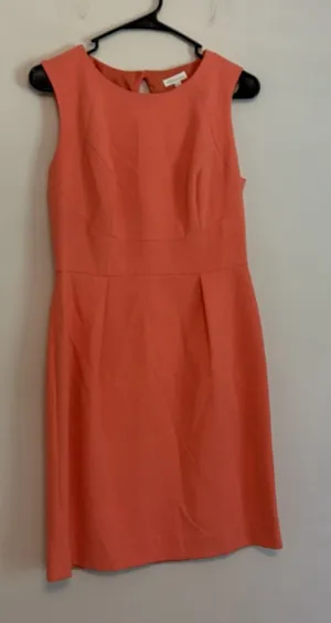 Shoshanna Sz 8 Sheath Coral Sleeveless Dress Cutout Office Work Cocktail Brunch thumbnail 1