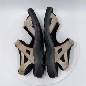 Ecco Yucatan Sandals Beige Black Nubuck Leather Hiking Walking Shoes Women 7-7.5 thumbnail 4