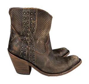 Liberty‎ Black Womens Studded Leather Ankle Boots Size 7 thumbnail 1