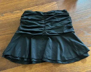Easisim Y2K Low Rise Stretch Ruched Ruffle Bodycon A-Line Pleated Mini Skirt thumbnail 1