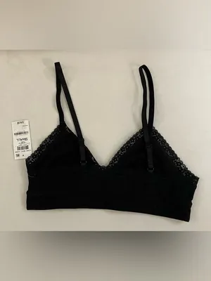 Jenni Intimates NWT Black Lace Trim Bralette Size S thumbnail 3