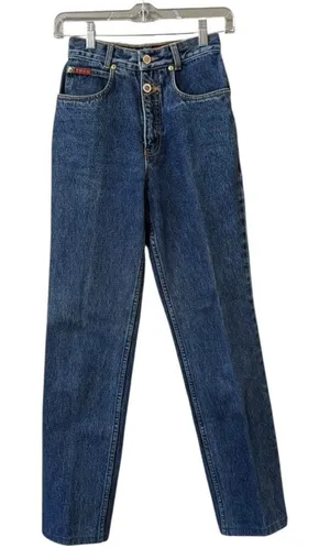 Vintage 90’s Lawman Western Slim Fit Straight‎ Leg Dark Blue Denim Jeans Size 1 thumbnail 1