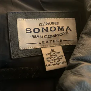 Sonoma Black Leather Jacket Womens Size M Winter Outerwear Coat Zip Vintage thumbnail 3