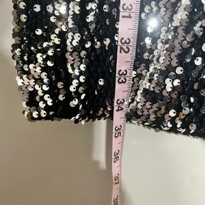 Primark Womens Silver‎ Black Sequin V-Neck Long Sleeve Mini Party Dress Large thumbnail 5