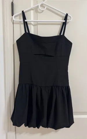 Altar'd State Black Double Spaghetti Strap Mini Dress thumbnail 1