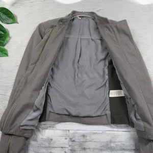 FREE PEOPLE Cool & Clean Faux-Leather Jacket Ribbed Knit Insets Zip Cuffs Size thumbnail 13