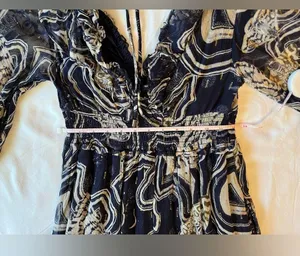 Painter Johnson for V-neck Textured Midi Dress Navy Size XSP NWT thumbnail 7