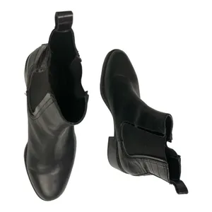 ZARA Block Heel Leather Croc Embossed Ankle Chelsea Boots, Black US 7.5 EU 38 thumbnail 6