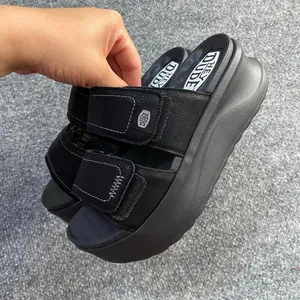 HEY DUDE DELRAY SLIDE CLASSIC BLACK PLATFORM SLIP ON SANDALS thumbnail 4