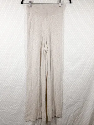 Free People Cream Harper Set High Rise Wide Leg Knit Pants thumbnail 2