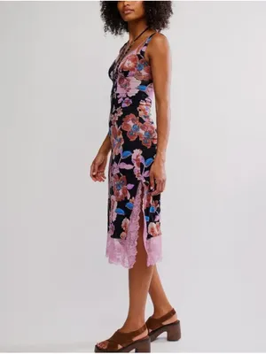 FREE PEOPLE NWT Party Crasher Midi Slip / Black Combo thumbnail 2