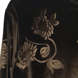 PSE California Vintage Floral Velour Quarter Zip Pullover Sweater thumbnail 4