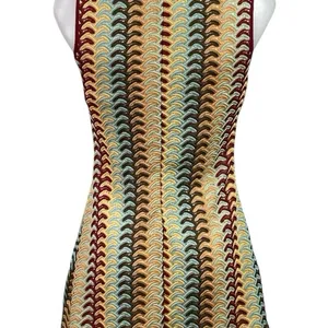 Women's Multicolor Crochet Knit Rainbow Sleeveless A Line Mini Dress Size S thumbnail 4