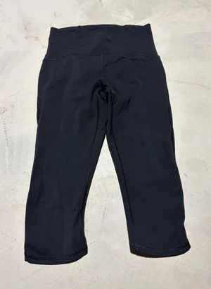 Lululemon train times crop Black leggings 8 thumbnail 1
