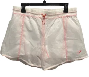 Gymshark Pulse 2 Running Shorts Women L White Neon Orange Athletic Ripstop Liner thumbnail 1